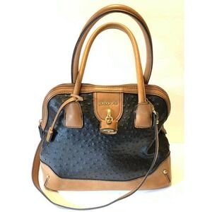 London Fog Large Handbag Faux Ostrich Leather‎  EUC